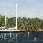 ECs Maine Ketch, Oil on panel, 18in x 24in, Sold