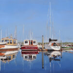 Maine Marina Evening, Oil on panel, 9in x 12in, $700