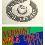 Cider Jelly Label designs, Pencil on paper, Gouache on paper, Top, 12in x 18in, Bottom, 9in x 18in, 1978, NFS