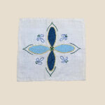 Embroidery, Silk twist on cotton, 5.25in x 5.5in, ca. 1970-71, NFS