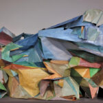 Maquette for Large Outdoor Sculpture, Folded paper, arcylic, 24in x 38in, 1987, $6,000